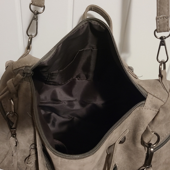 Studded handbag purse gray brown Emery Rose - Picture 10 of 11